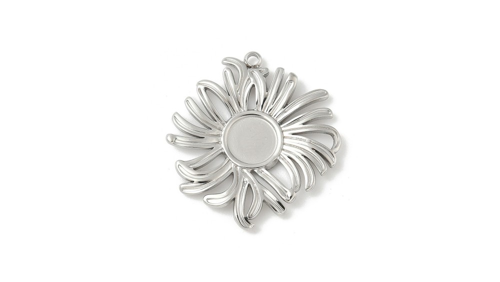 copy of pendentif médaillon support pour cabochon 4mm acier inoxudable plaqué or