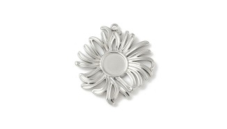 copy of pendentif médaillon support pour cabochon 4mm acier inoxudable plaqué or