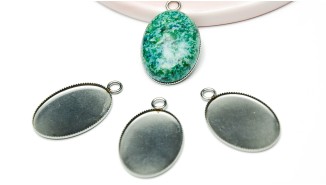 Pendentif ovale 25x18mm acier inoxydable 304