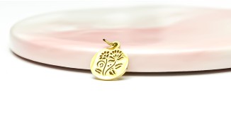 Petite médaille fleur d'ombelle 13mm acier inoxydable
