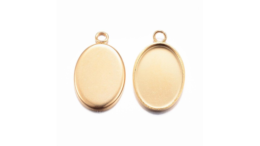 Créez des bijoux uniques avec ce support cabochon ovale 13x18mm or