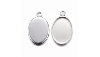 copy of Pendentif ovale 25x18mm acier inoxydable 304