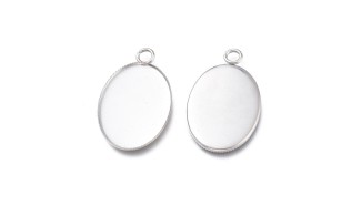 copy of Pendentif ovale 25x18mm acier inoxydable 304