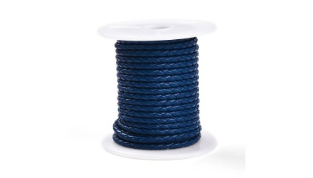 cordon cuir bleu marine