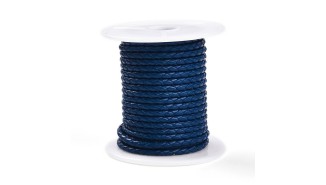 cordon cuir bleu marine