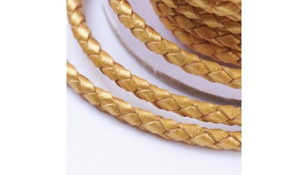 cordon cuir or tressé