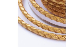 cordon cuir or tressé