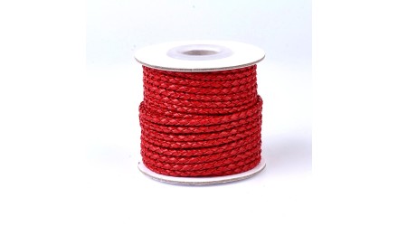 copy of Cordon tressé 3mm en cuir naturel bleu marine