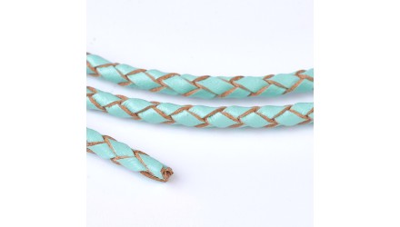 copy of Cordon tressé 3mm en cuir naturel bleu marine