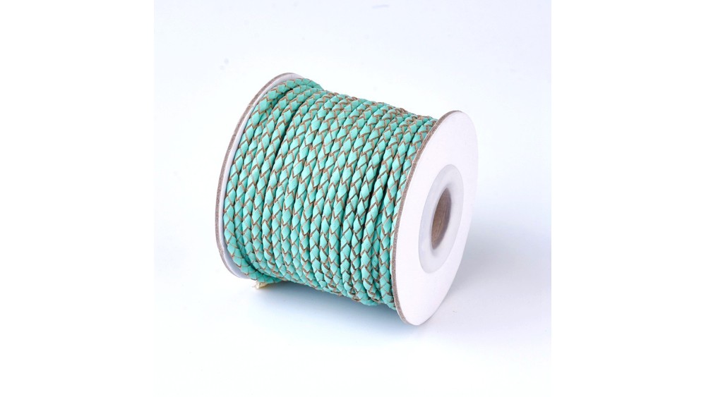 copy of Cordon tressé 3mm en cuir naturel bleu marine