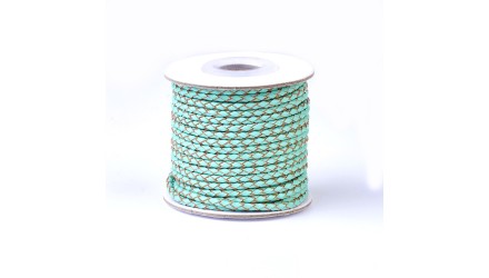 cordon cuir vert lagon