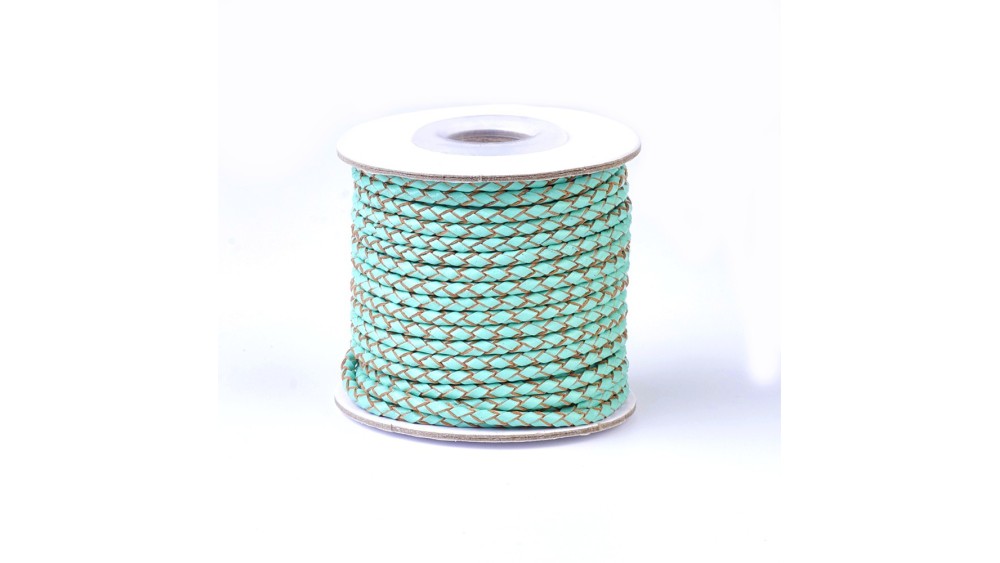 cordon cuir vert lagon