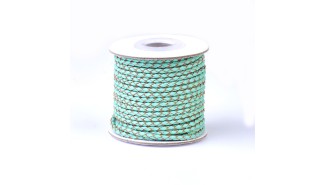 copy of Cordon tressé 3mm en cuir naturel bleu marine