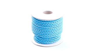 copy of Cordon tressé 3mm en cuir naturel bleu marine