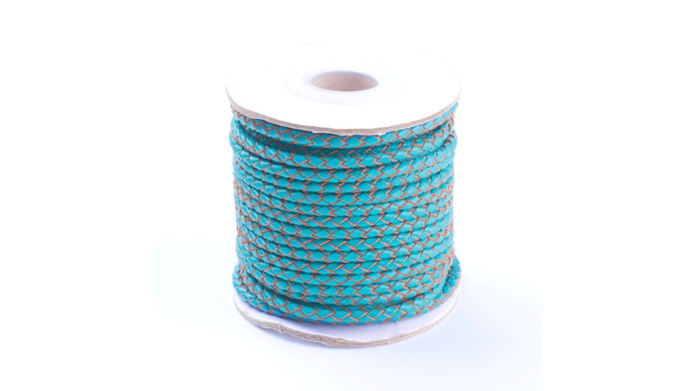 cordon cuir turquoise