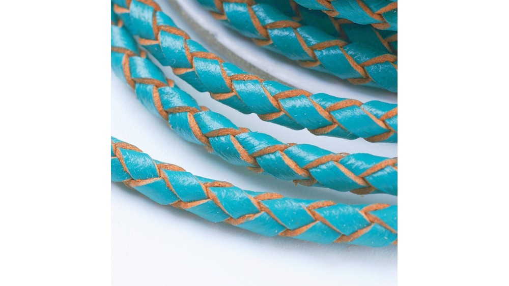 cordon cuir turquoise 3mm