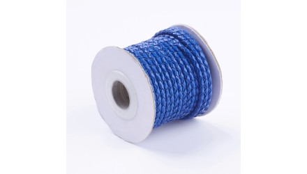 cordon cuir bleu roi