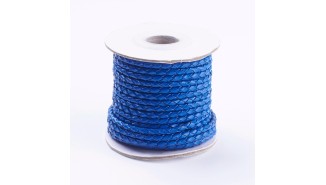 cordon cuir bleu 3mm