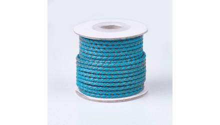 cordon cuir bleu canard