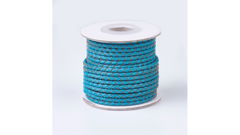 cordon cuir bleu canard