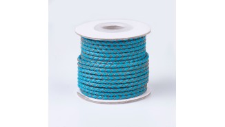 cordon cuir bleu canard