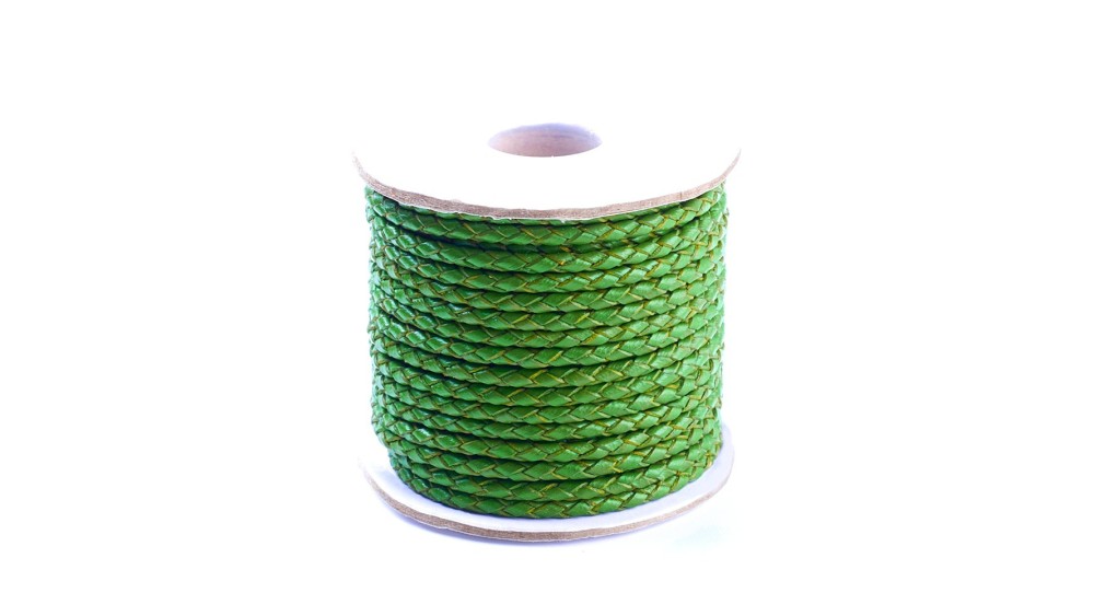 cordon cuir vert