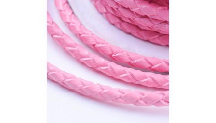 cordon cuir rose