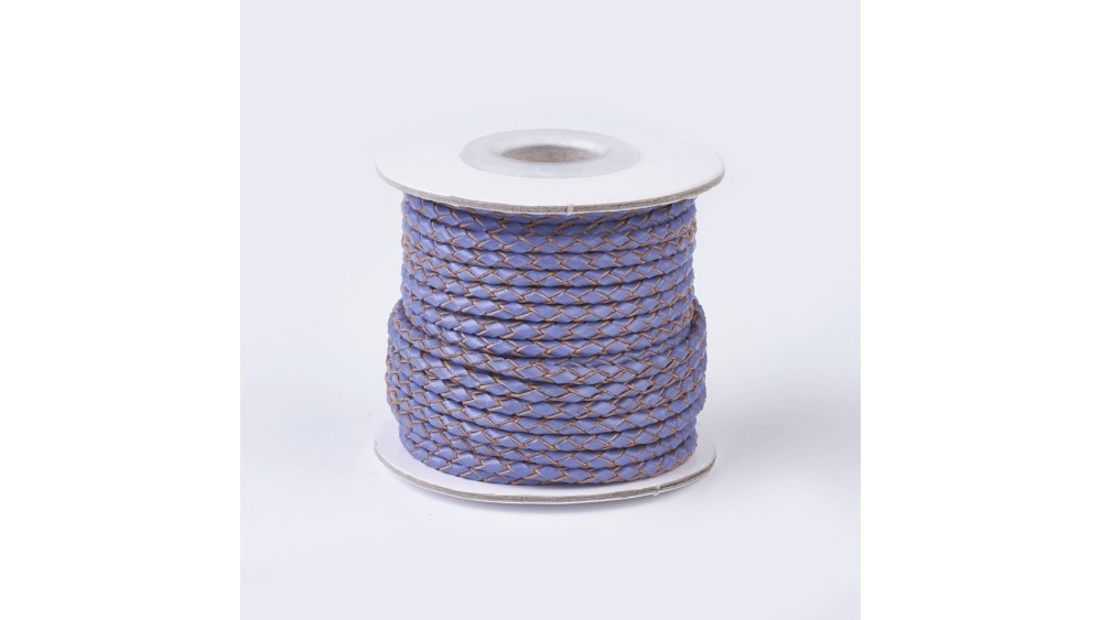 copy of Cordon tressé 3mm en cuir naturel bleu marine