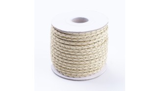 copy of Cordon tressé 3mm en cuir naturel bleu marine
