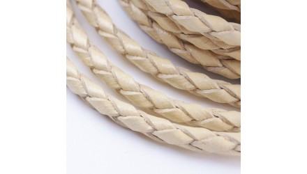 cordon cuir beige