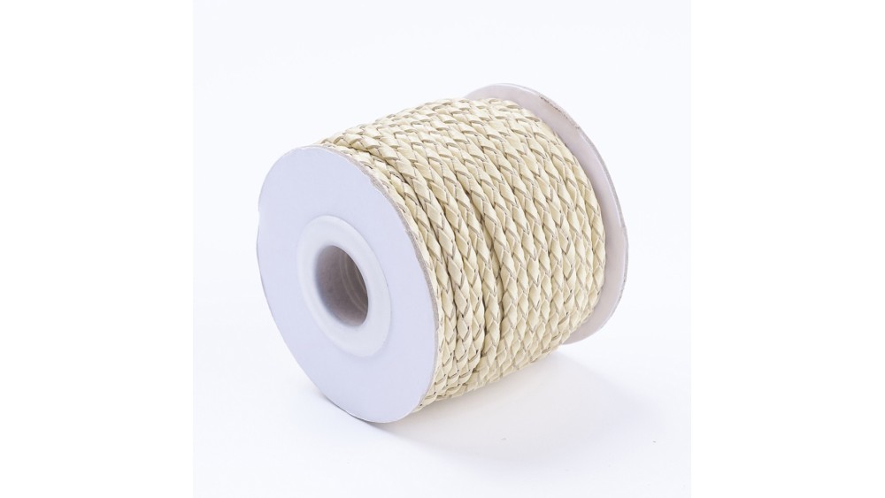 cordon cuir blanc cassé