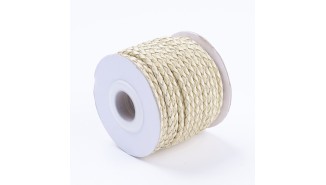 cordon cuir blanc cassé