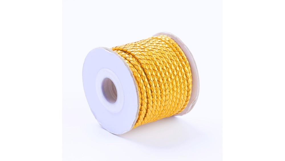 copy of Cordon tressé 3mm en cuir naturel bleu marine