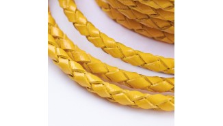 cordon cuir moutarde