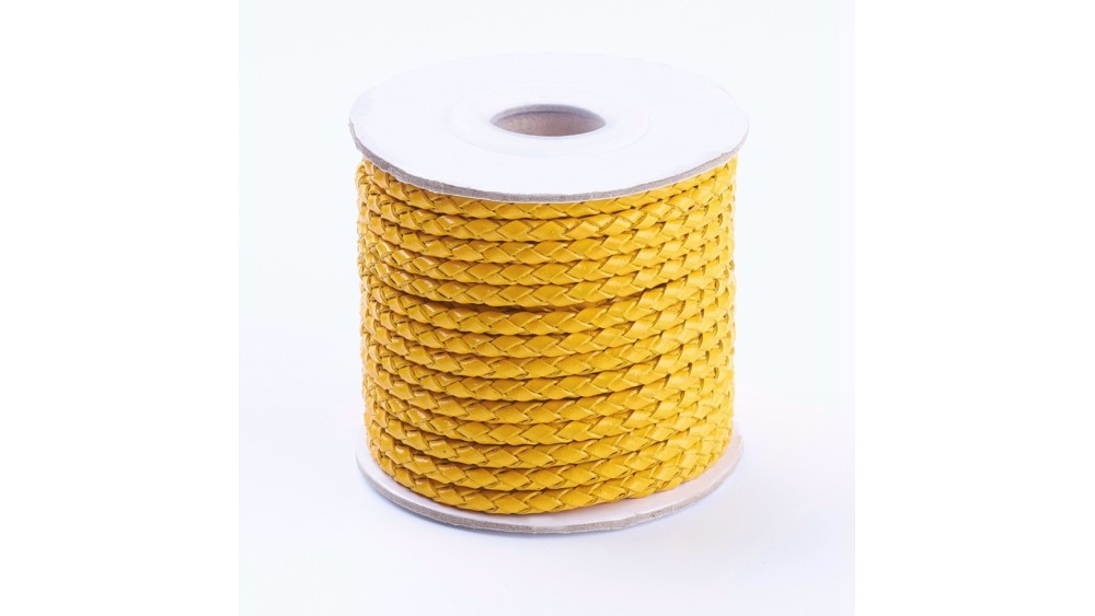copy of Cordon tressé 3mm en cuir naturel bleu marine