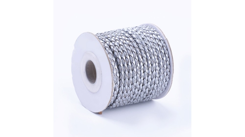 copy of Cordon tressé 3mm en cuir naturel bleu marine