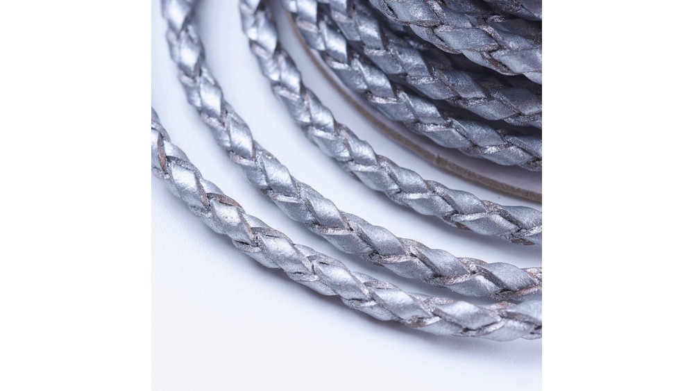 cordon cuir gris