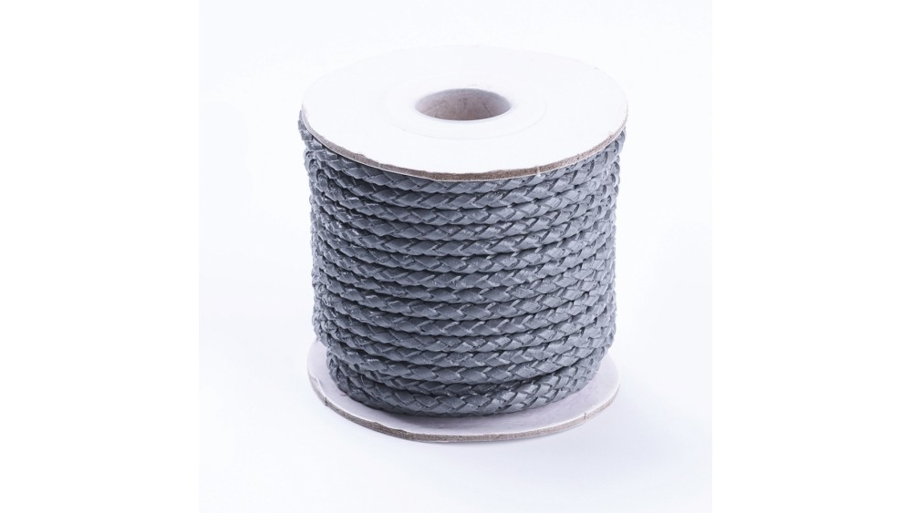 copy of Cordon tressé 3mm en cuir naturel bleu marine
