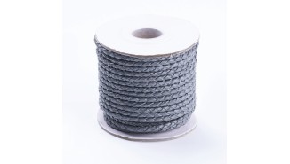 copy of Cordon tressé 3mm en cuir naturel bleu marine