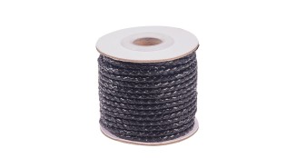 copy of Cordon tressé 3mm en cuir naturel bleu marine