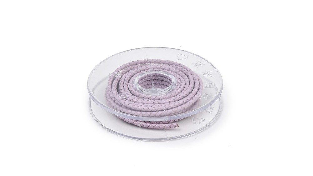 copy of Cordon tressé 3mm en cuir naturel bleu marine
