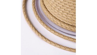 copy of Cordon tressé 3mm en cuir naturel bleu marine