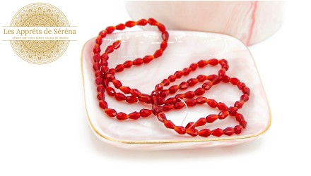 perle goutte verre rouge