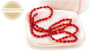perle goutte verre rouge