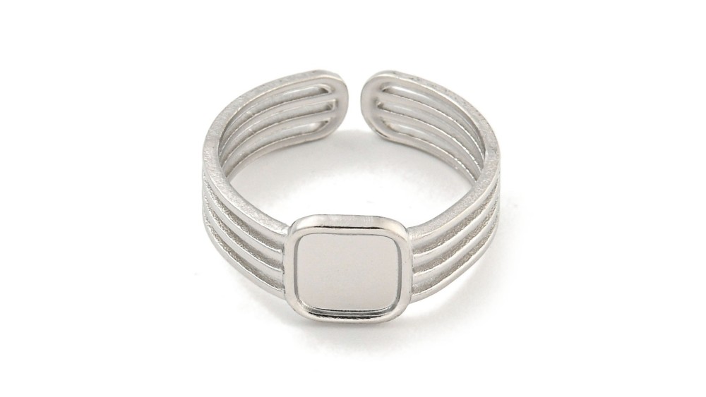 copy of Bague support carré 6xmm acier 304 plaqué or 18k