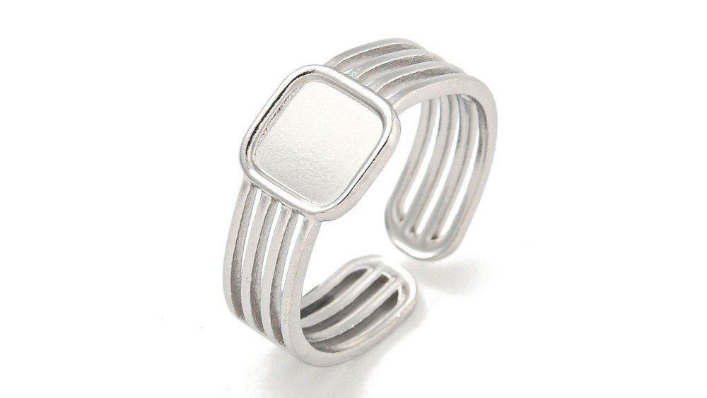 copy of Bague support carré 6xmm acier 304 plaqué or 18k