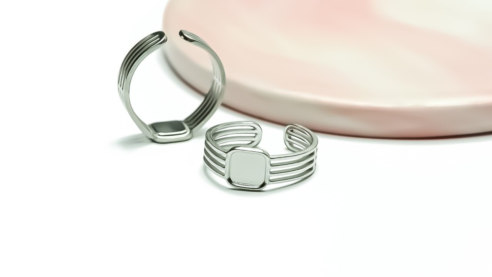copy of Bague support carré 6xmm acier 304 plaqué or 18k