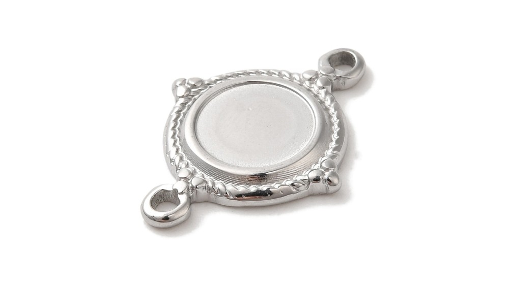 Connecteur support cabochon 8mm acier 304
