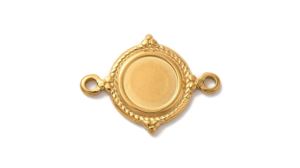 support cabochon 8mm acier