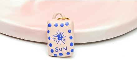 Pendentif SUN plaque acier émaillé